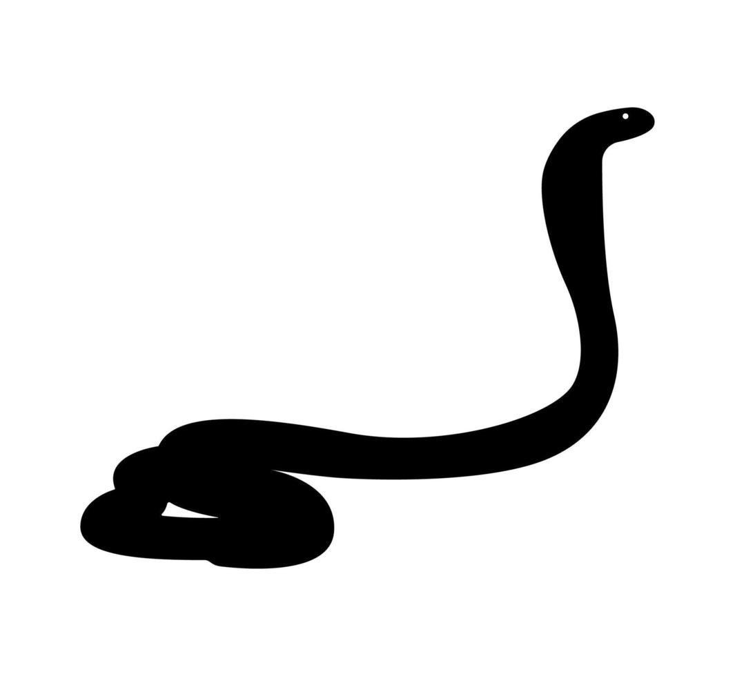 serpiente rey cobra silueta animal, ilustración del logotipo de reptil carnívoro venenoso. vector