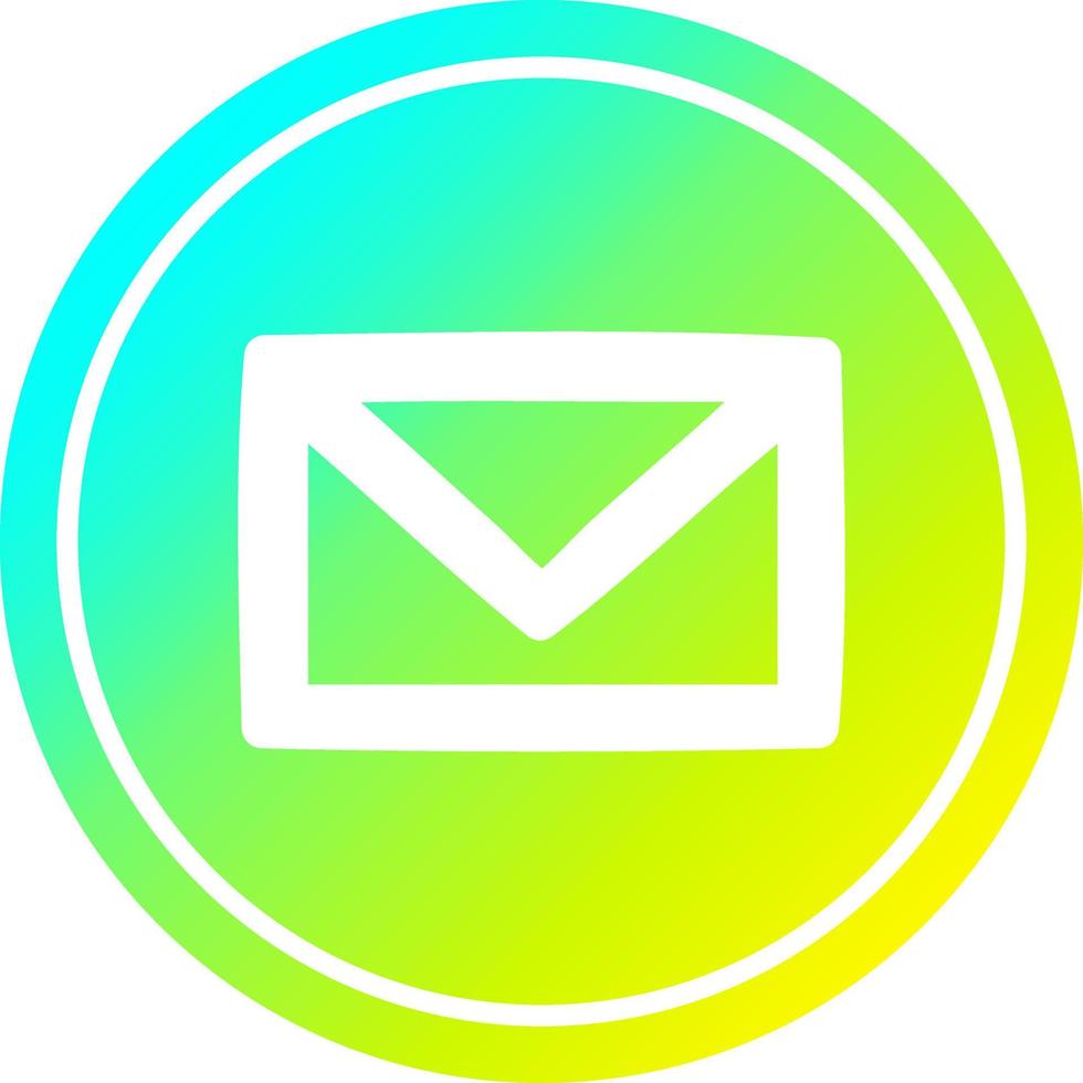 envelope letter circular in cold gradient spectrum vector