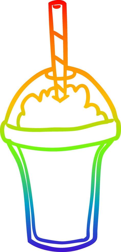 batido de dibujo de línea de gradiente de arco iris vector