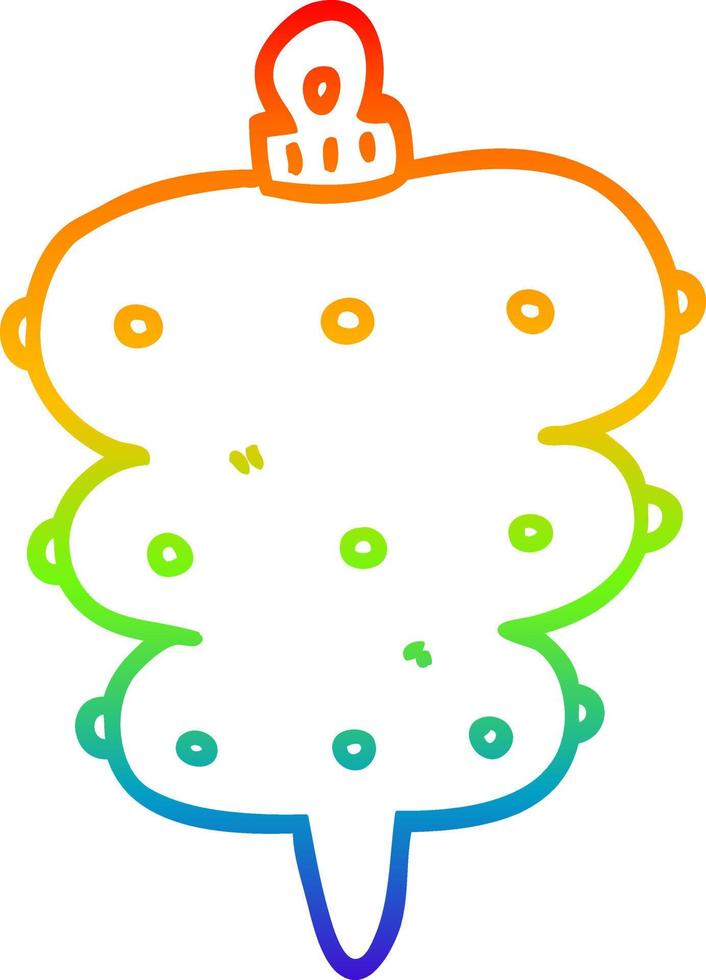 rainbow gradient line drawing cartoon christmas decoration vector