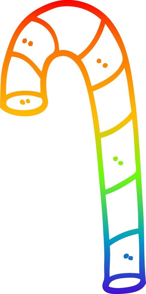 rainbow gradient line drawing cartoon xmas candy cane vector
