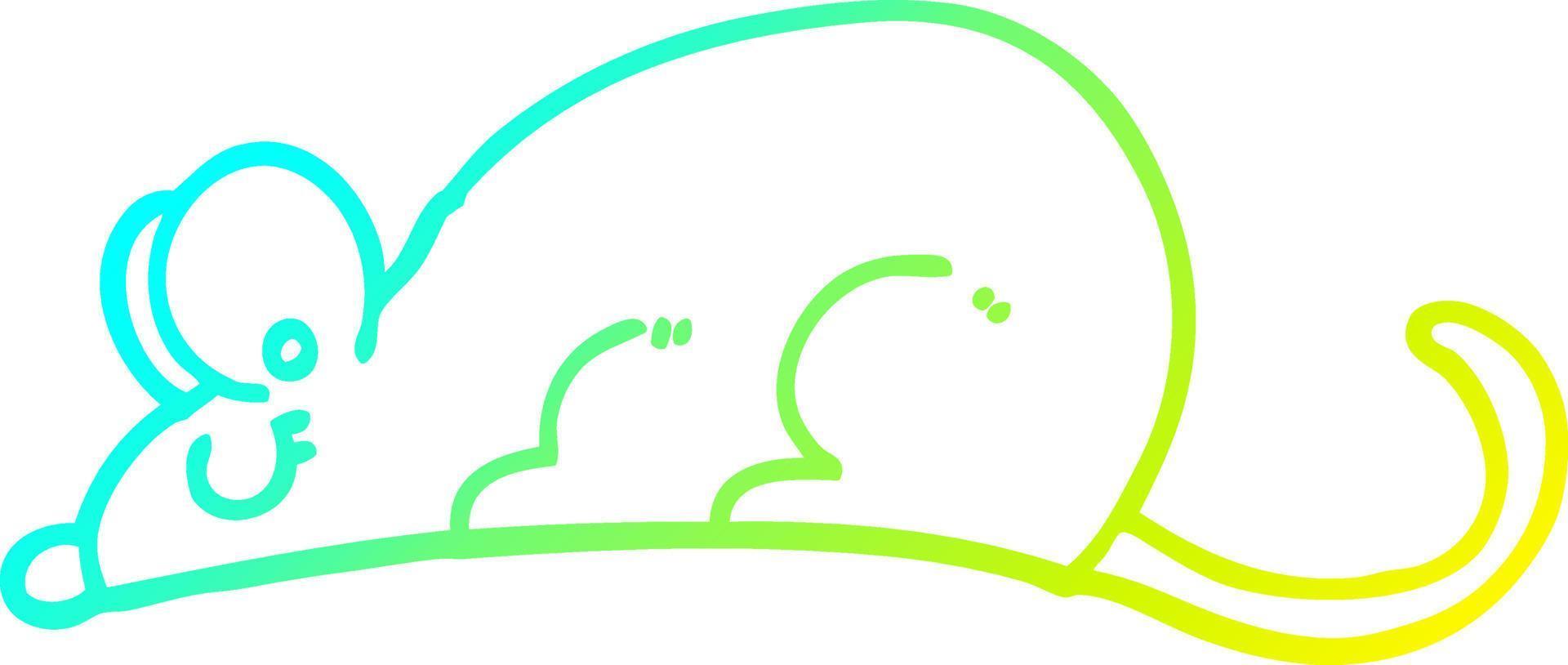 cold gradient line drawing cartoon rat vector
