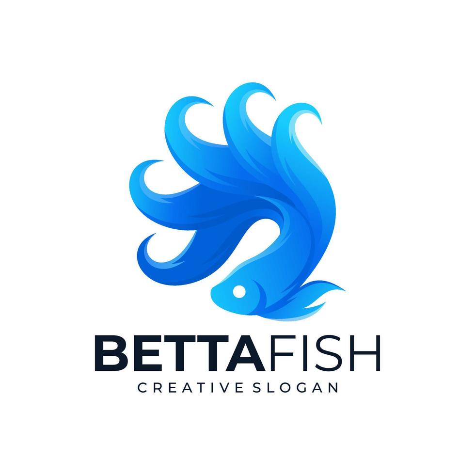 Betta Fish Logo Design Vector Template