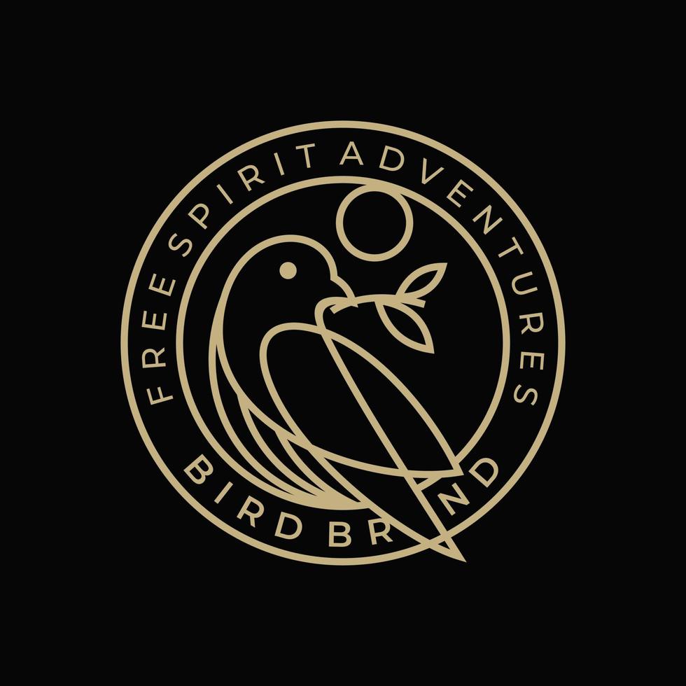 Bird Line Logo Design Vector Template
