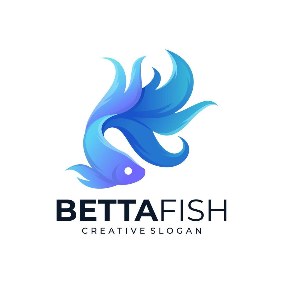 plantilla de vector de diseño de logotipo de pez betta