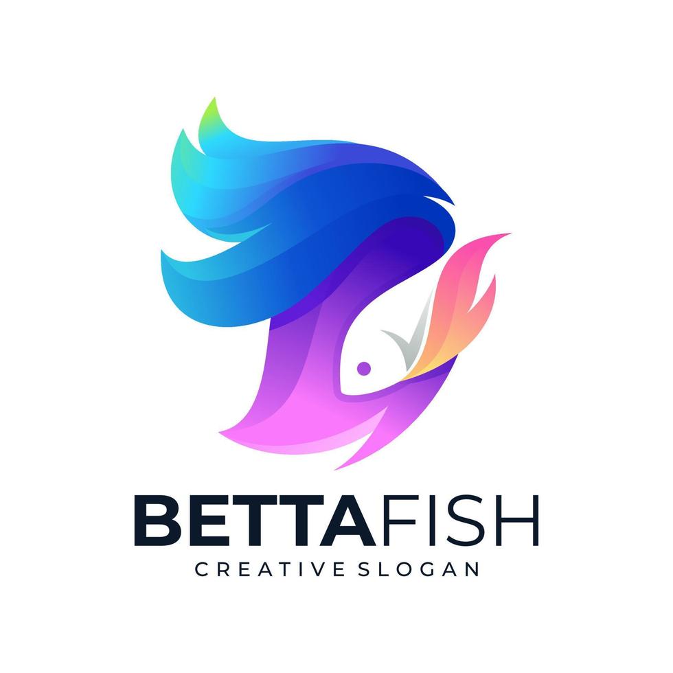 Betta Fish Logo Design Vector Template