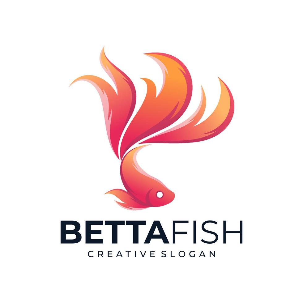 Betta Fish Logo Design Vector Template