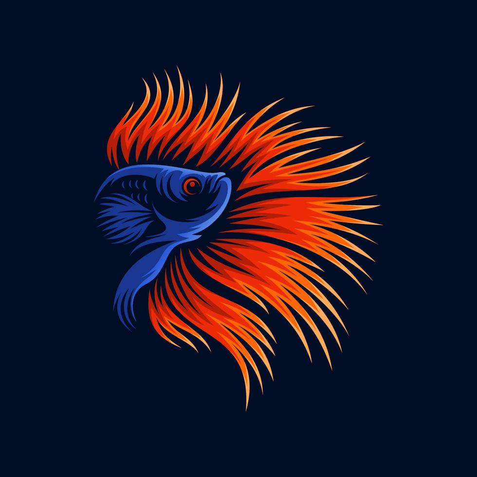 Betta Fish Logo Design Vector Template