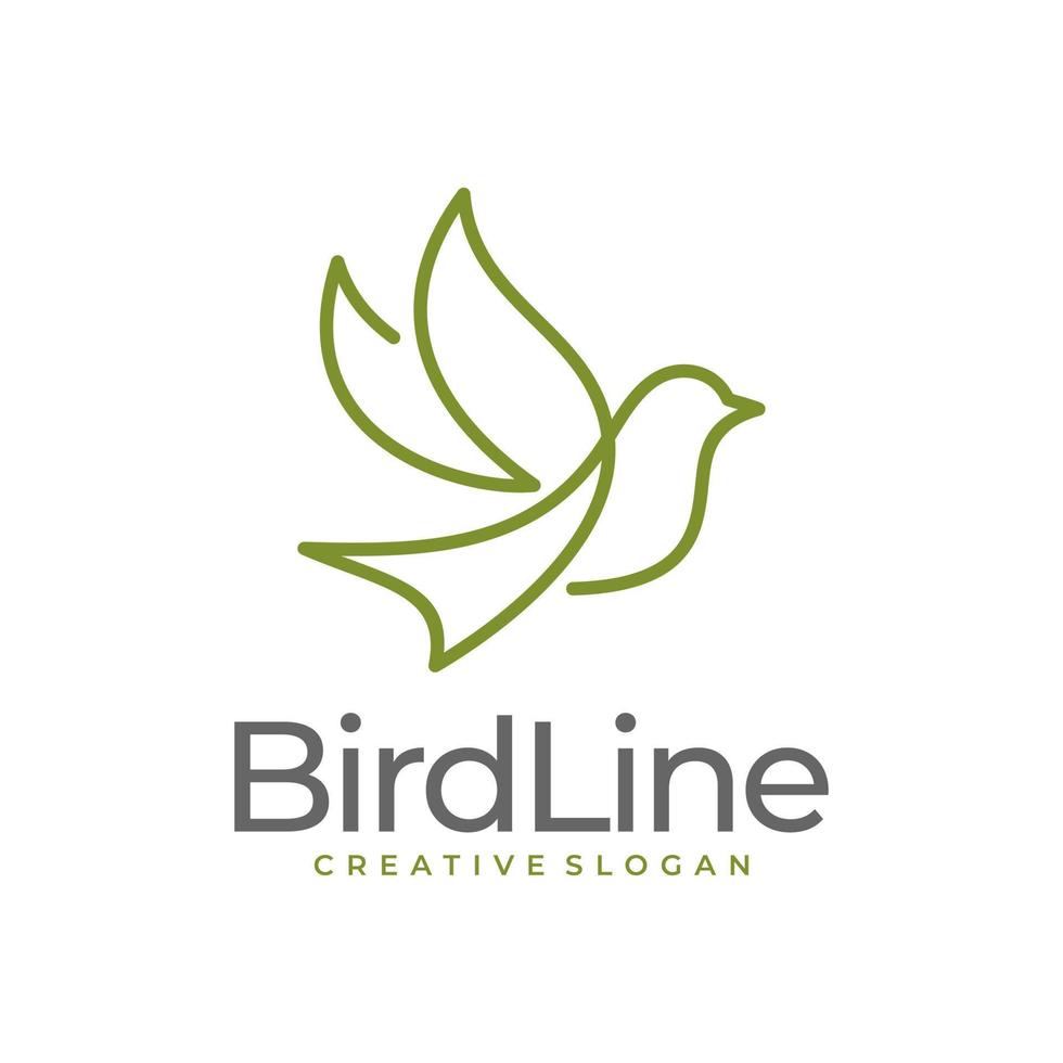 Bird Line Logo Design Vector Template