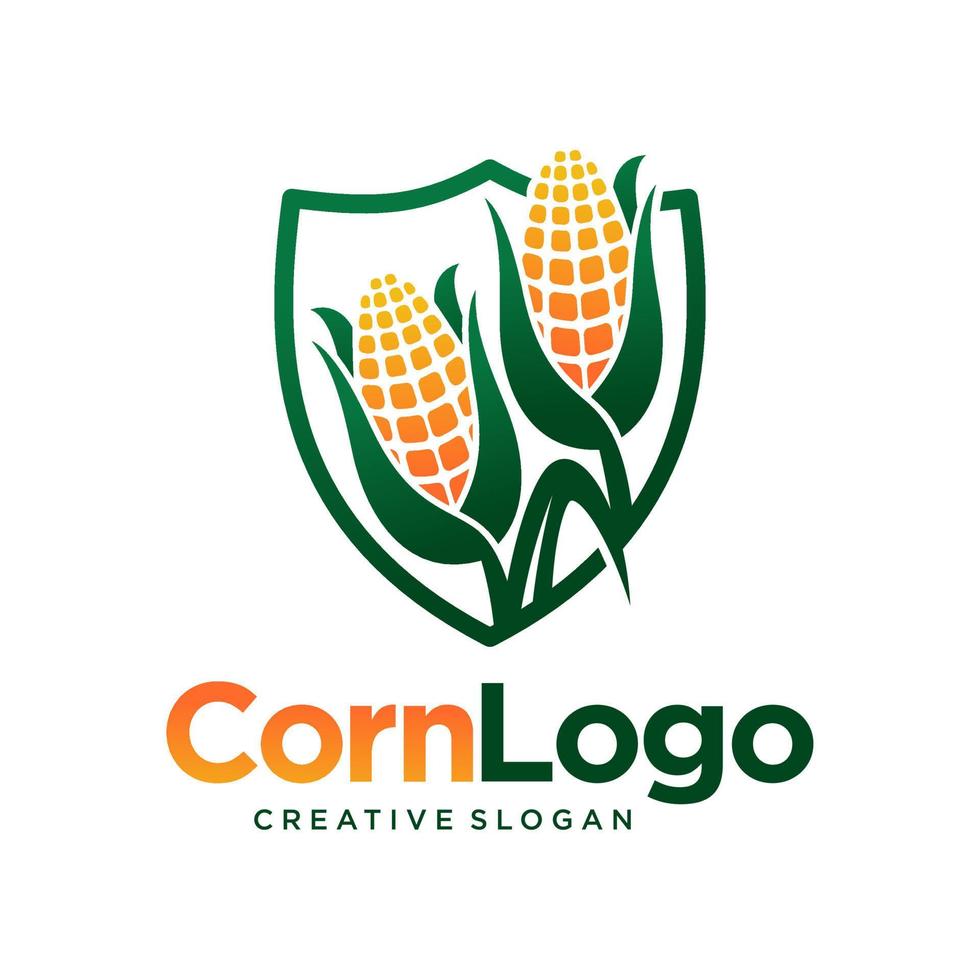 ilustración de vector de diseño de logotipo de agricultura de maíz