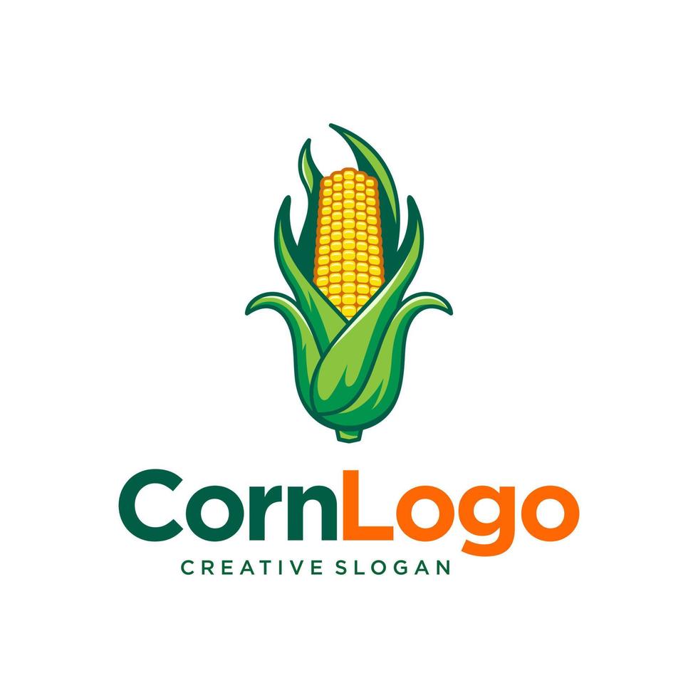 ilustración de vector de diseño de logotipo de agricultura de maíz