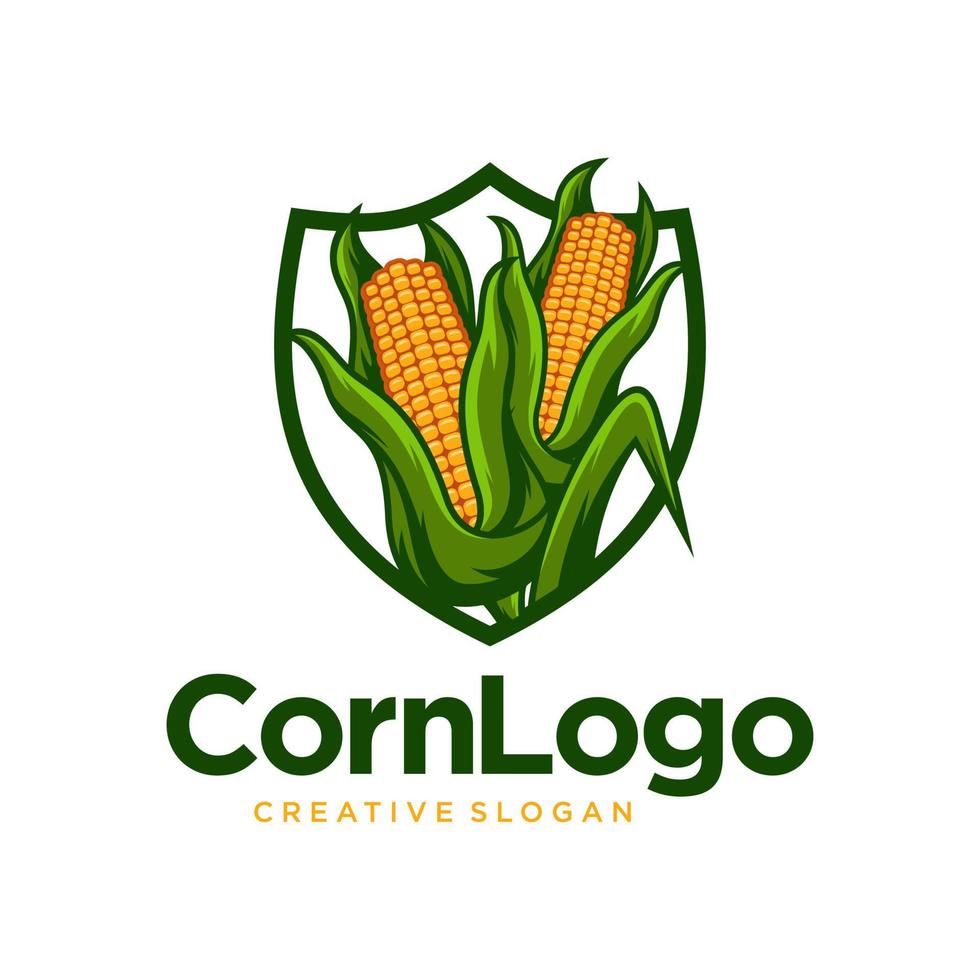 ilustración de vector de diseño de logotipo de agricultura de maíz