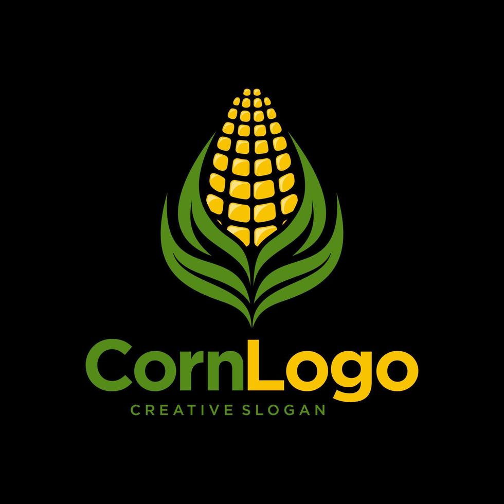 ilustración de vector de diseño de logotipo de agricultura de maíz