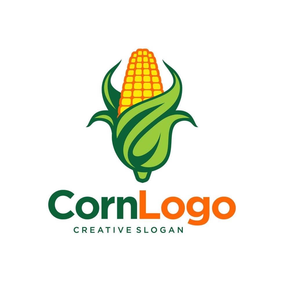 ilustración de vector de diseño de logotipo de agricultura de maíz