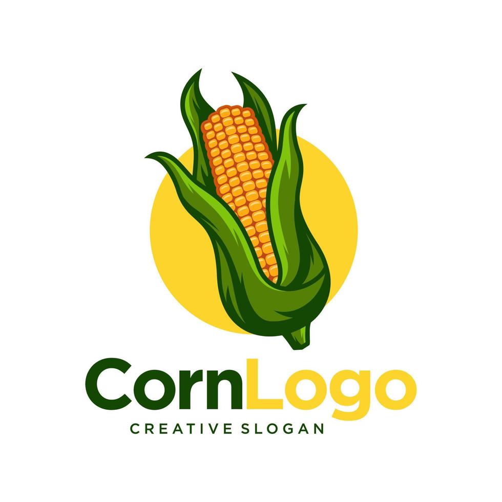 ilustración de vector de diseño de logotipo de agricultura de maíz