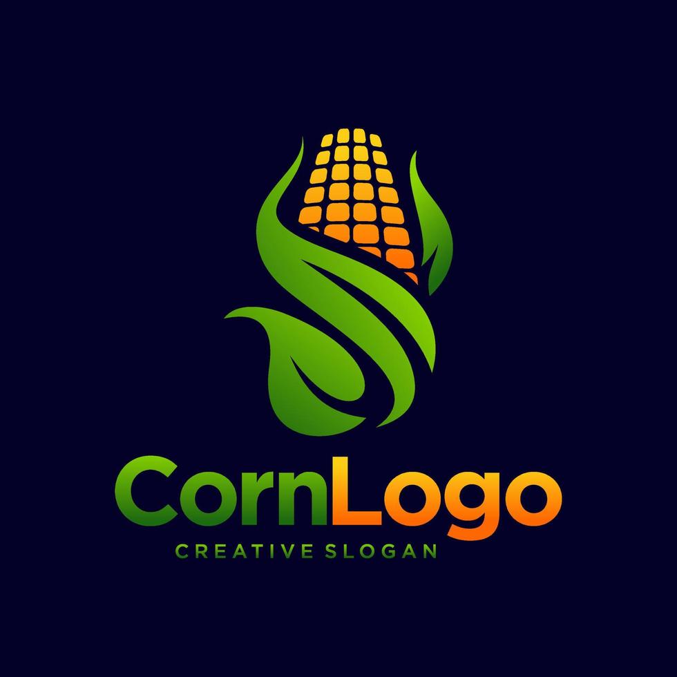 Corn farming logo design vector illustration