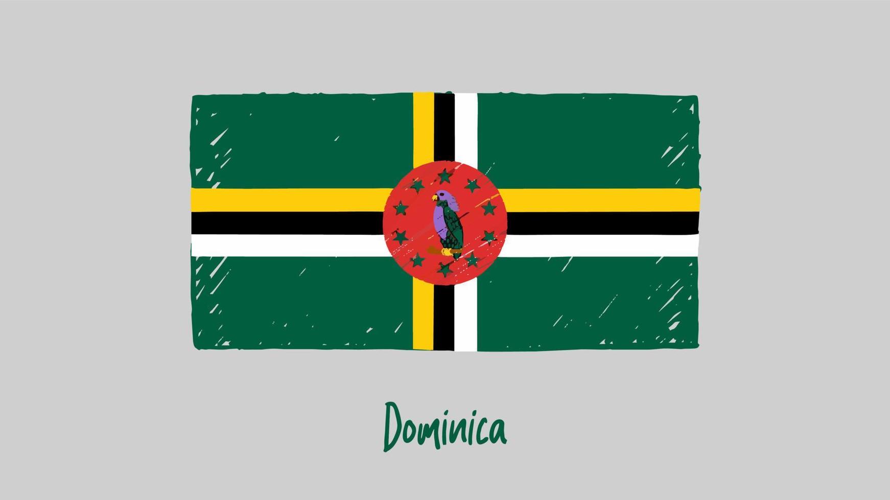 marcador de bandera dominicana o vector de ilustración de dibujo a lápiz