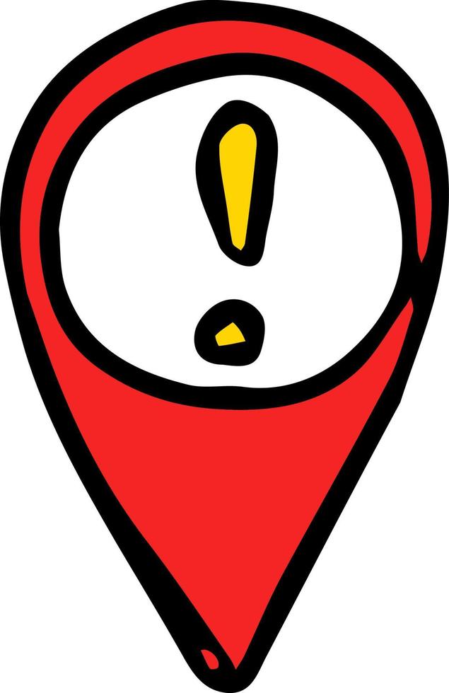 Point icon. Doodle vector illustration with sign
