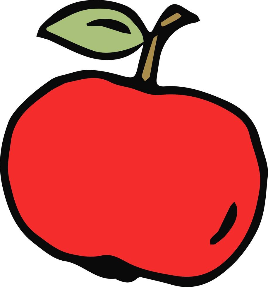 icono de manzana garabato, vector, ilustración, con, manzana vector