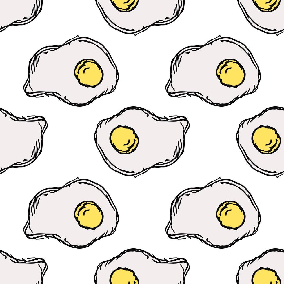 Seamless pattern with egg icons. Colored egg background. Doodle vector illustration with egg icons