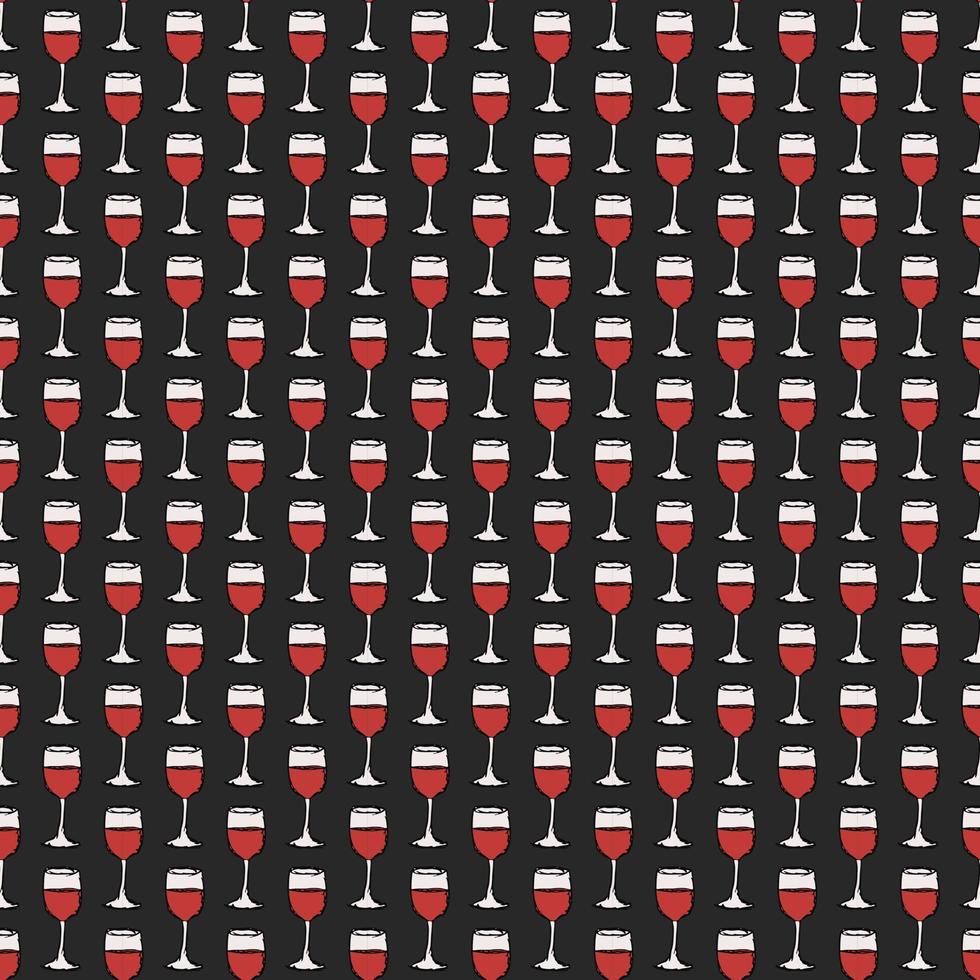 patrón de vino sin costuras. ilustración de fideos vectoriales con icono de vino. patrón con vino vector