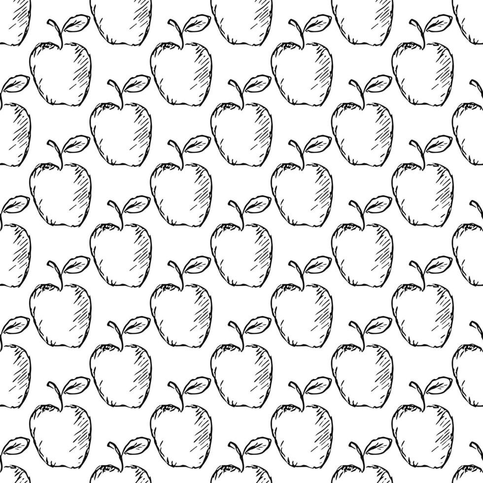 Seamless pattern with apples vector