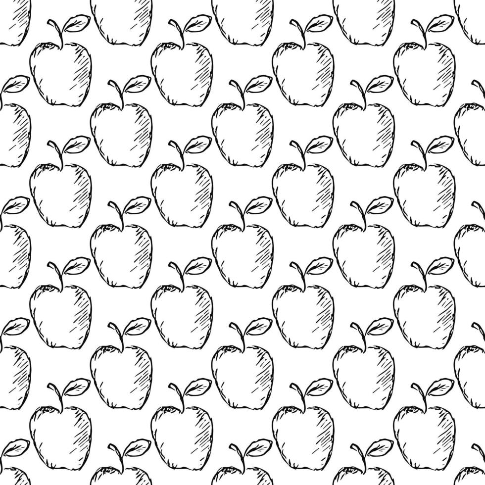 Seamless pattern with apples vector