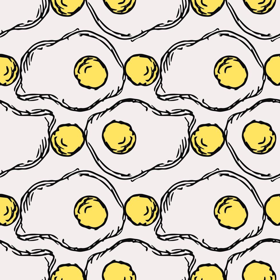Seamless pattern with egg icons. Colored egg background. Doodle vector illustration with egg icons
