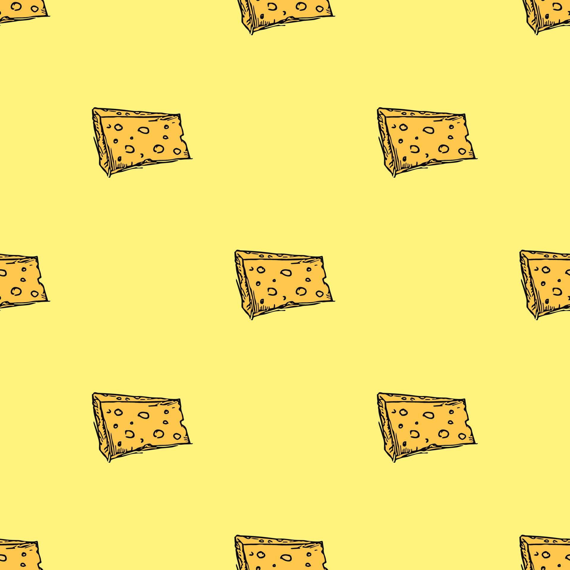 seamless cheese pattern. Doodle vector pattern with cheese icons
