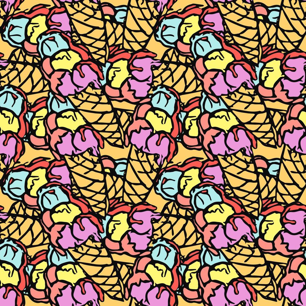 seamless ice cream pattern. vector doodle illustration with ice cream icon. pattern with ice cream