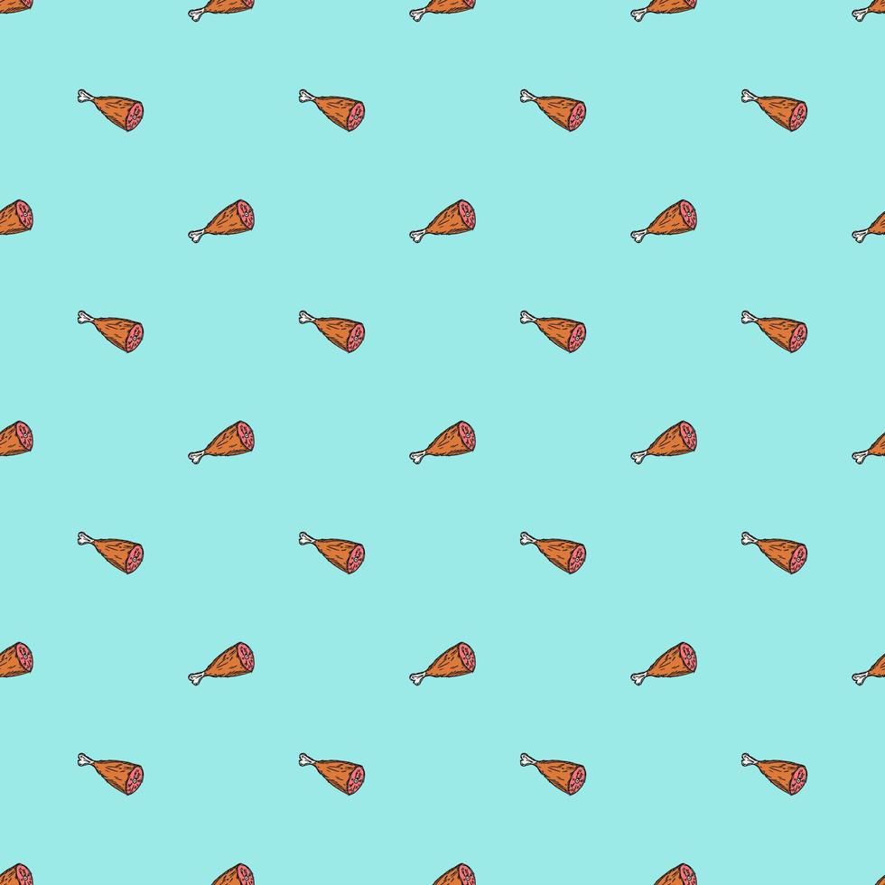 seamless meat pattern. vector doodle illustration with meat icon. pattern with meat