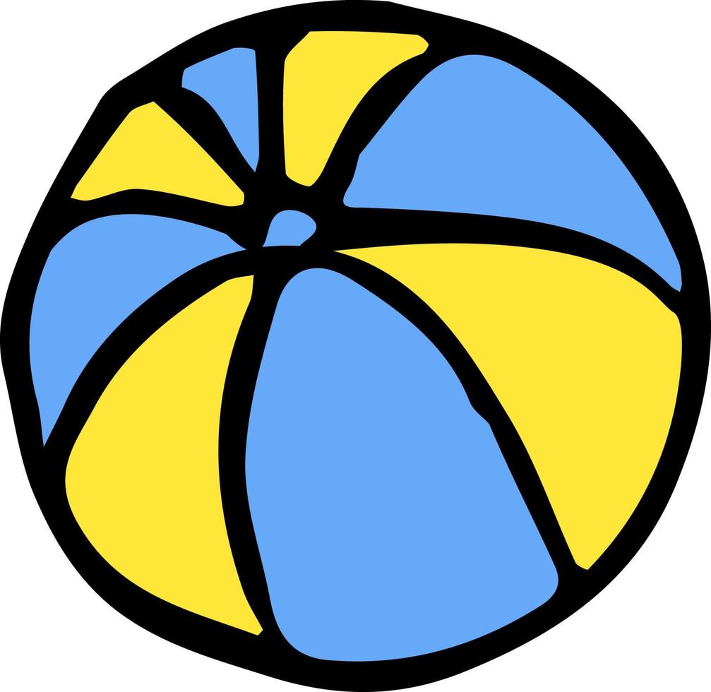 icono de bola. garabato, vector, ilustración, con, pelota vector