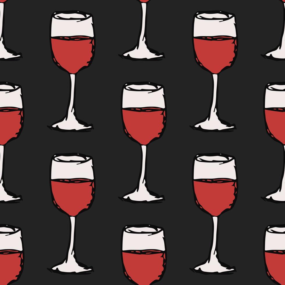 seamless wine pattern. vector doodle illustration with wine icon. pattern with wine