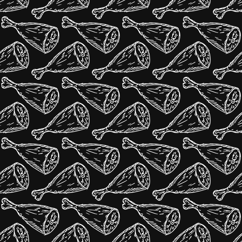 seamless meat pattern vector
