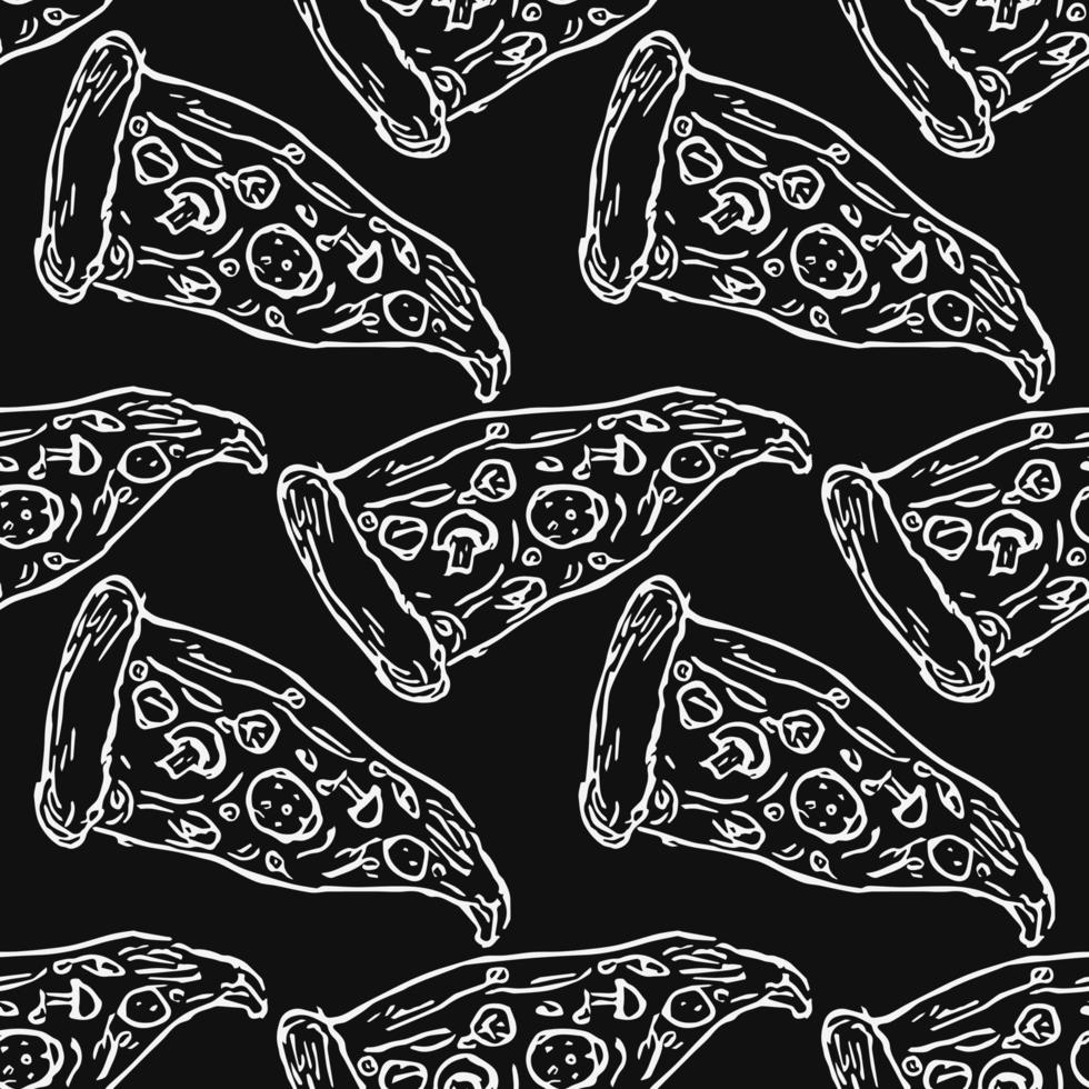 Seamless pizza pattern vector