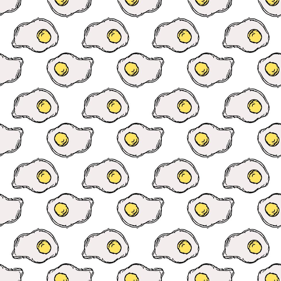 Seamless pattern with egg icons. Colored egg background. Doodle vector illustration with egg icons