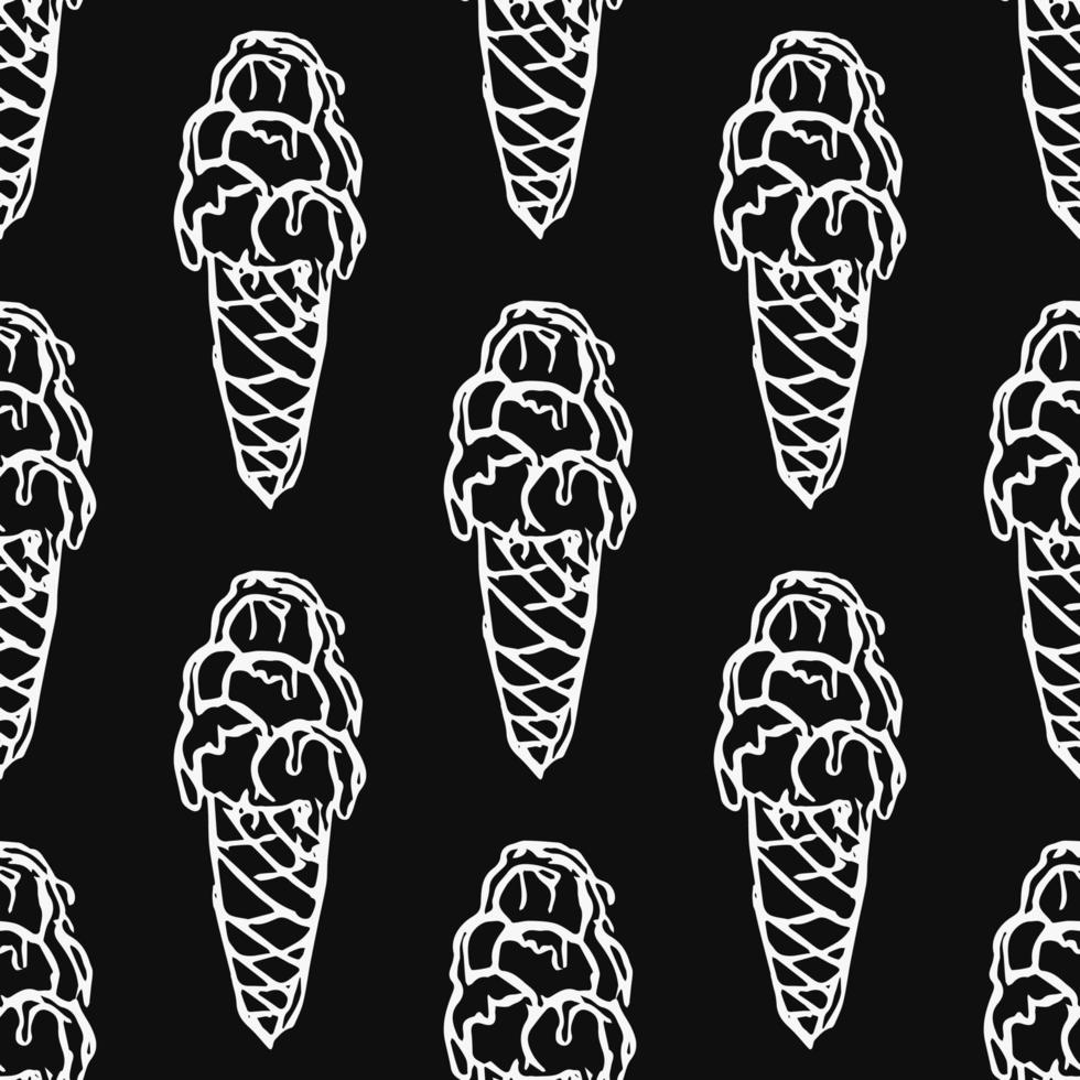 seamless ice cream pattern vector