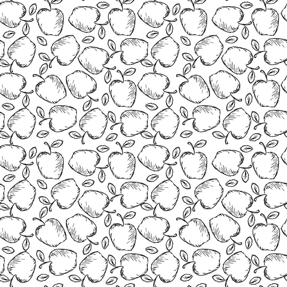 Seamless pattern with apples vector