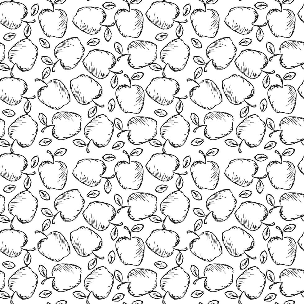 Seamless pattern with apples vector