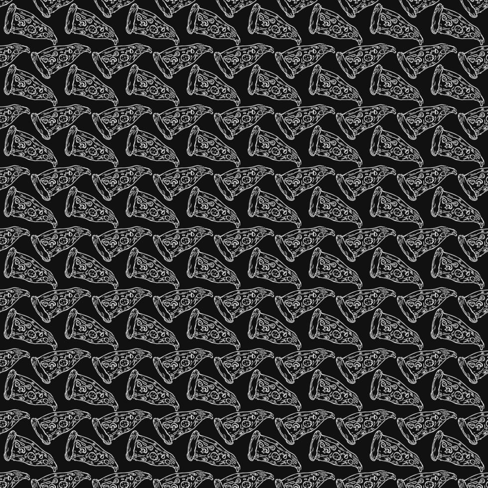Seamless pizza pattern vector