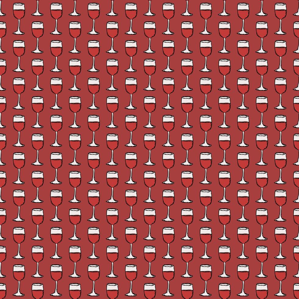 seamless wine pattern. vector doodle illustration with wine icon. pattern with wine
