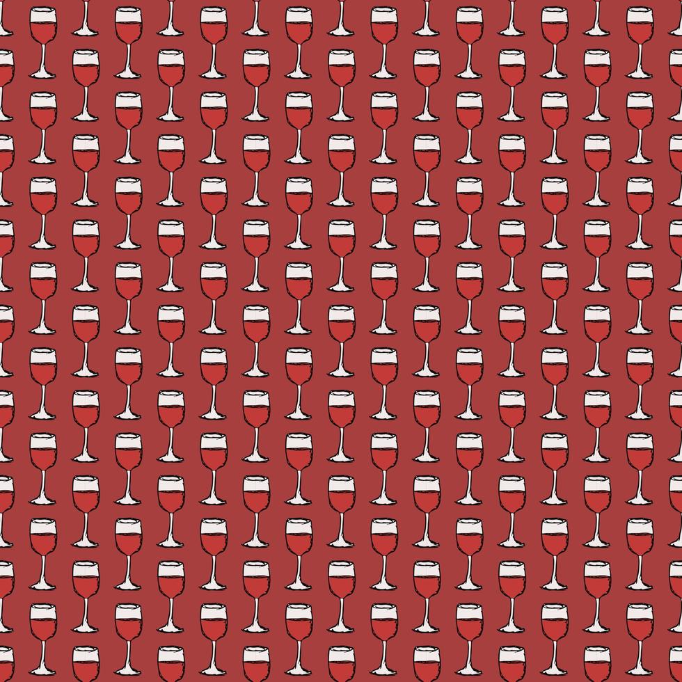 seamless wine pattern. vector doodle illustration with wine icon. pattern with wine