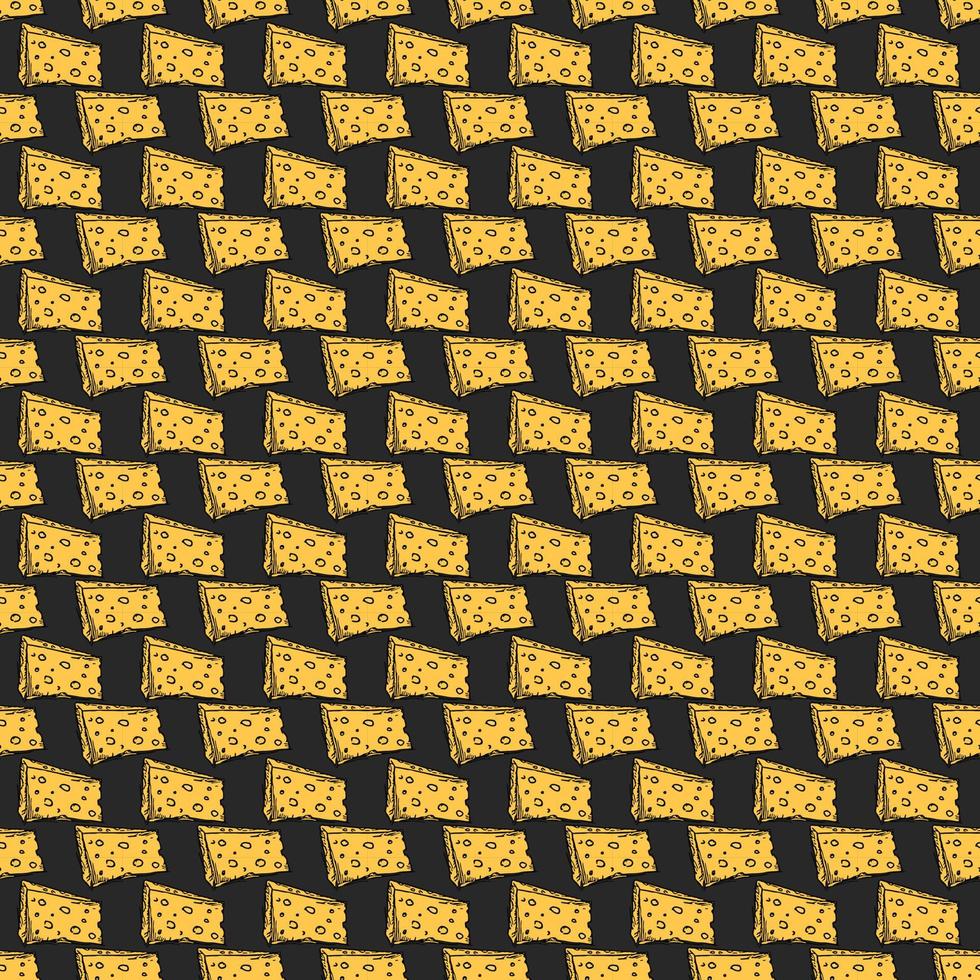 seamless cheese pattern. Doodle vector pattern with cheese icons. Colored cheese background