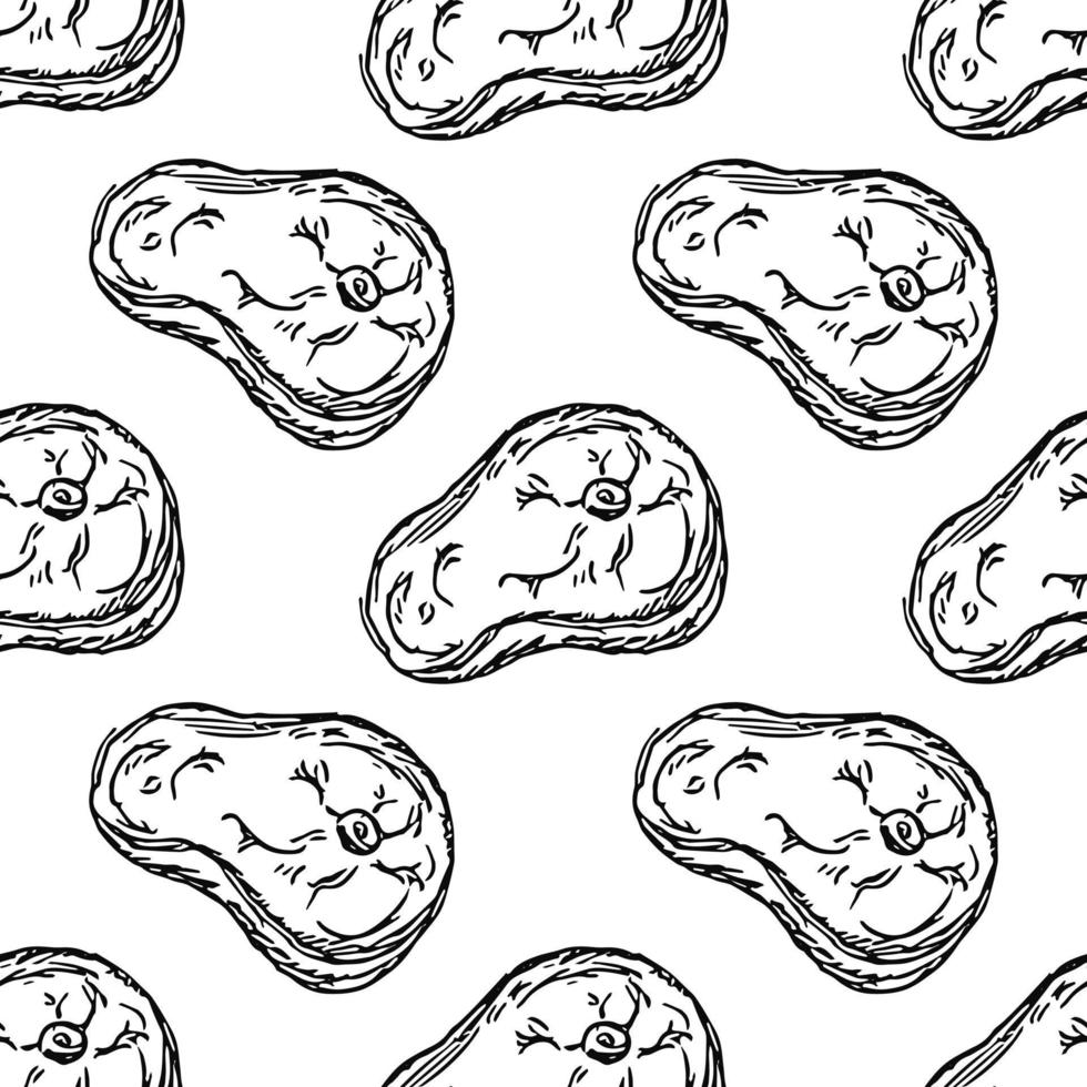 seamless steak pattern vector