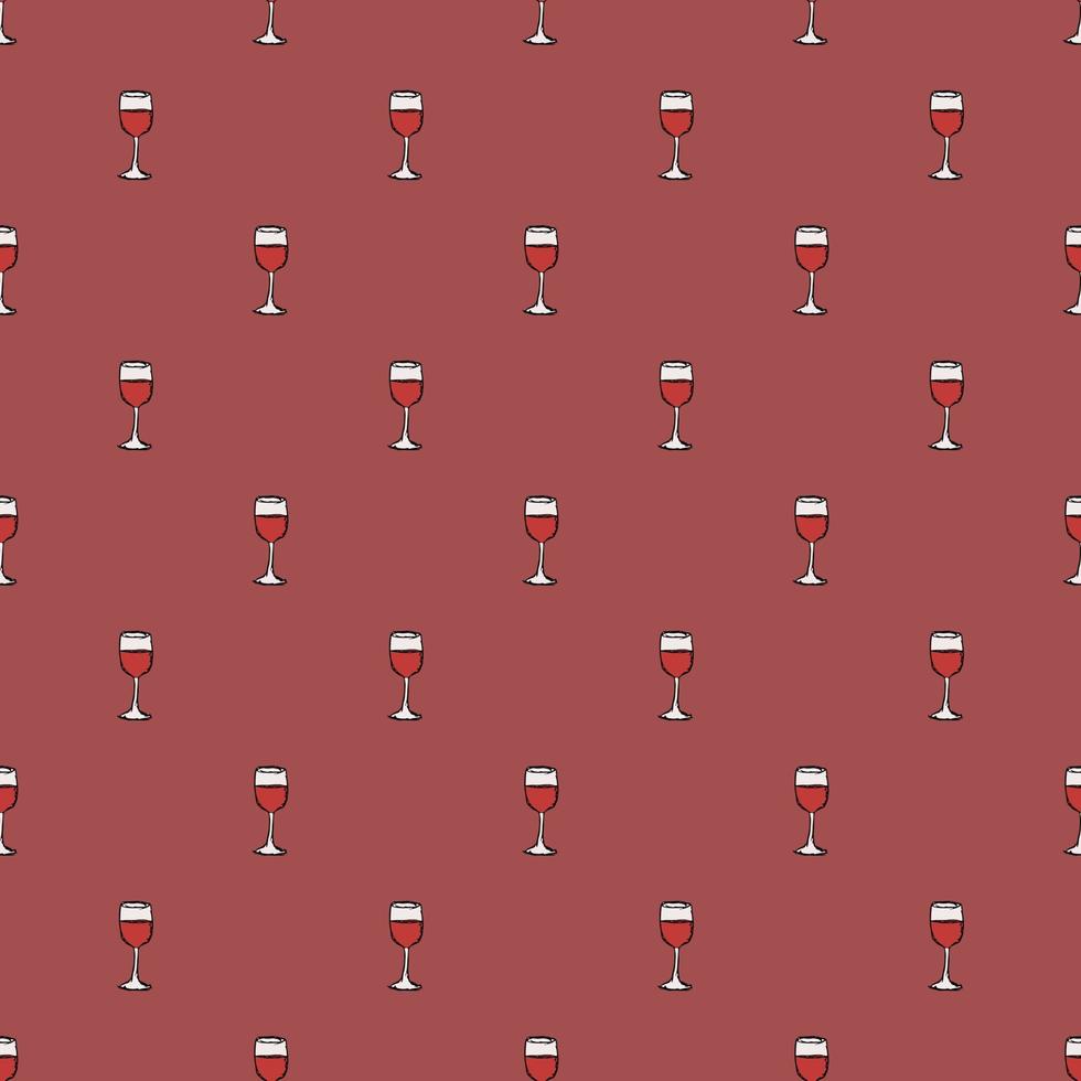 patrón de vino sin costuras. ilustración de fideos vectoriales con icono de vino. patrón con vino vector