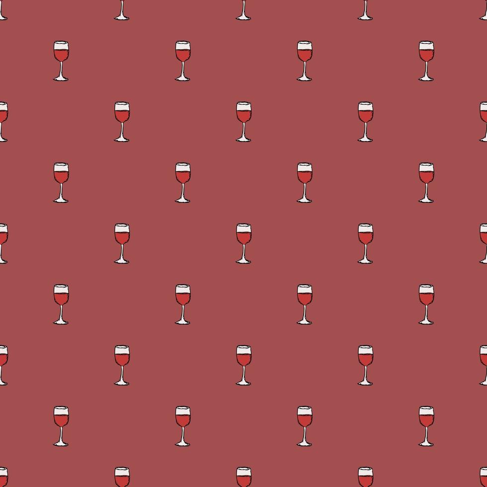 seamless wine pattern. vector doodle illustration with wine icon. pattern with wine