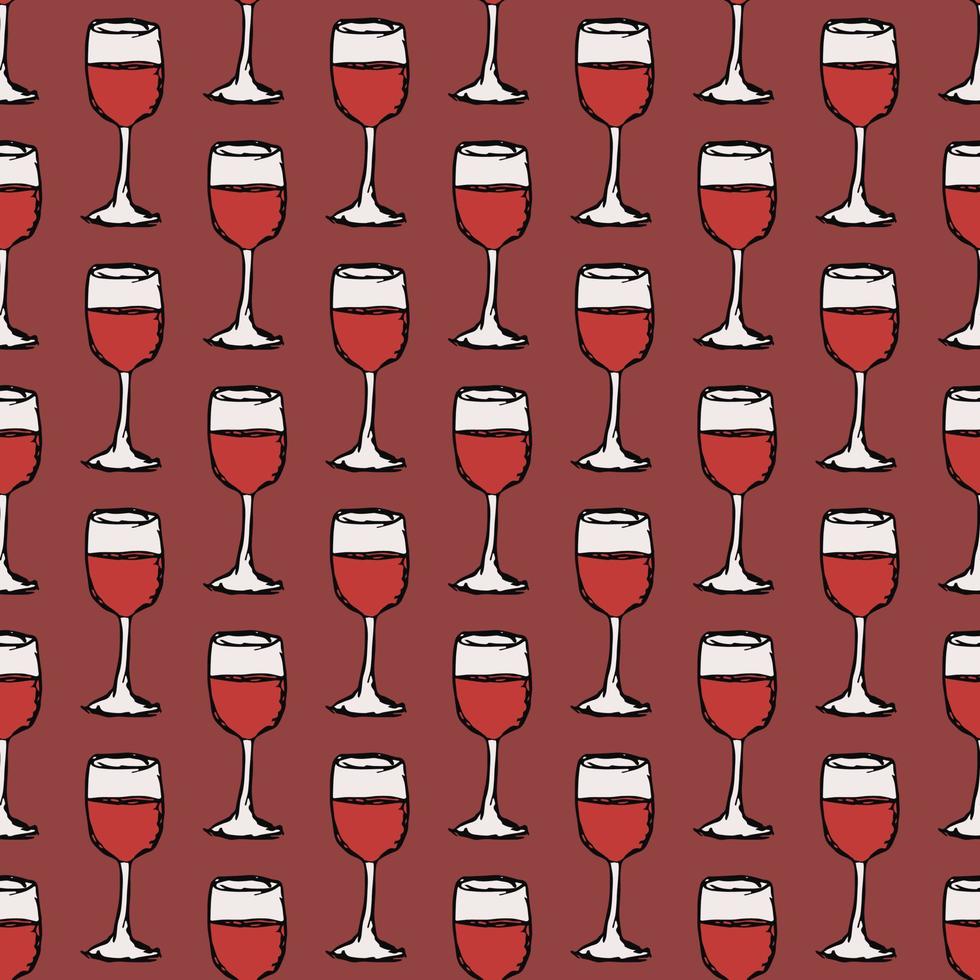 seamless wine pattern. vector doodle illustration with wine icon. pattern with wine