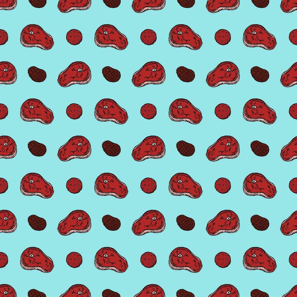 seamless meat pattern vector