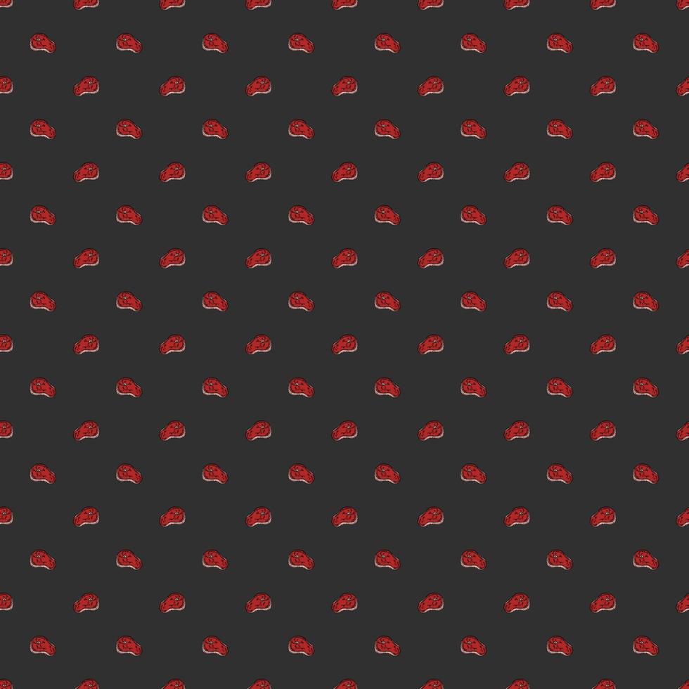 seamless steak pattern. vector doodle illustration with steak icon. pattern with meat