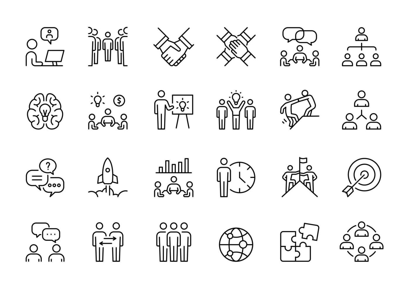 conjunto de iconos de negocios de diseño simple vector
